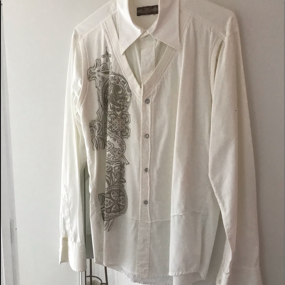 Men’s PAZZO Shirt Button Front Size M